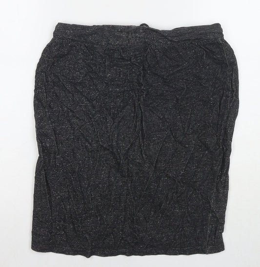TXM Womens Grey Cotton A-Line Skirt Size M Drawstring