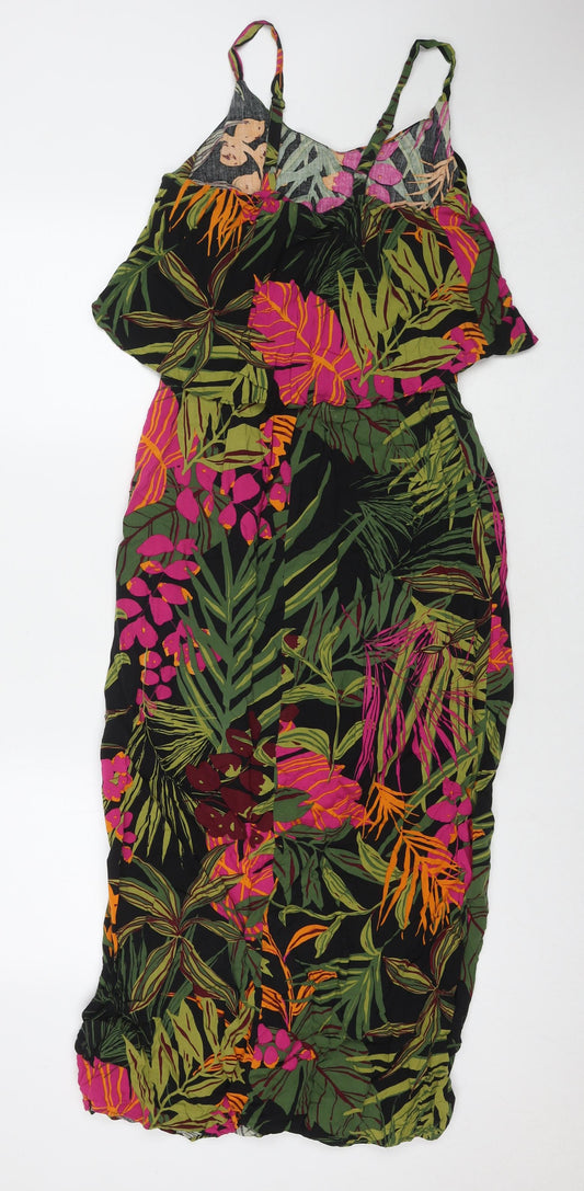 Anthology Womens Multicoloured Floral Viscose A-Line Size 10 Round Neck Pullover