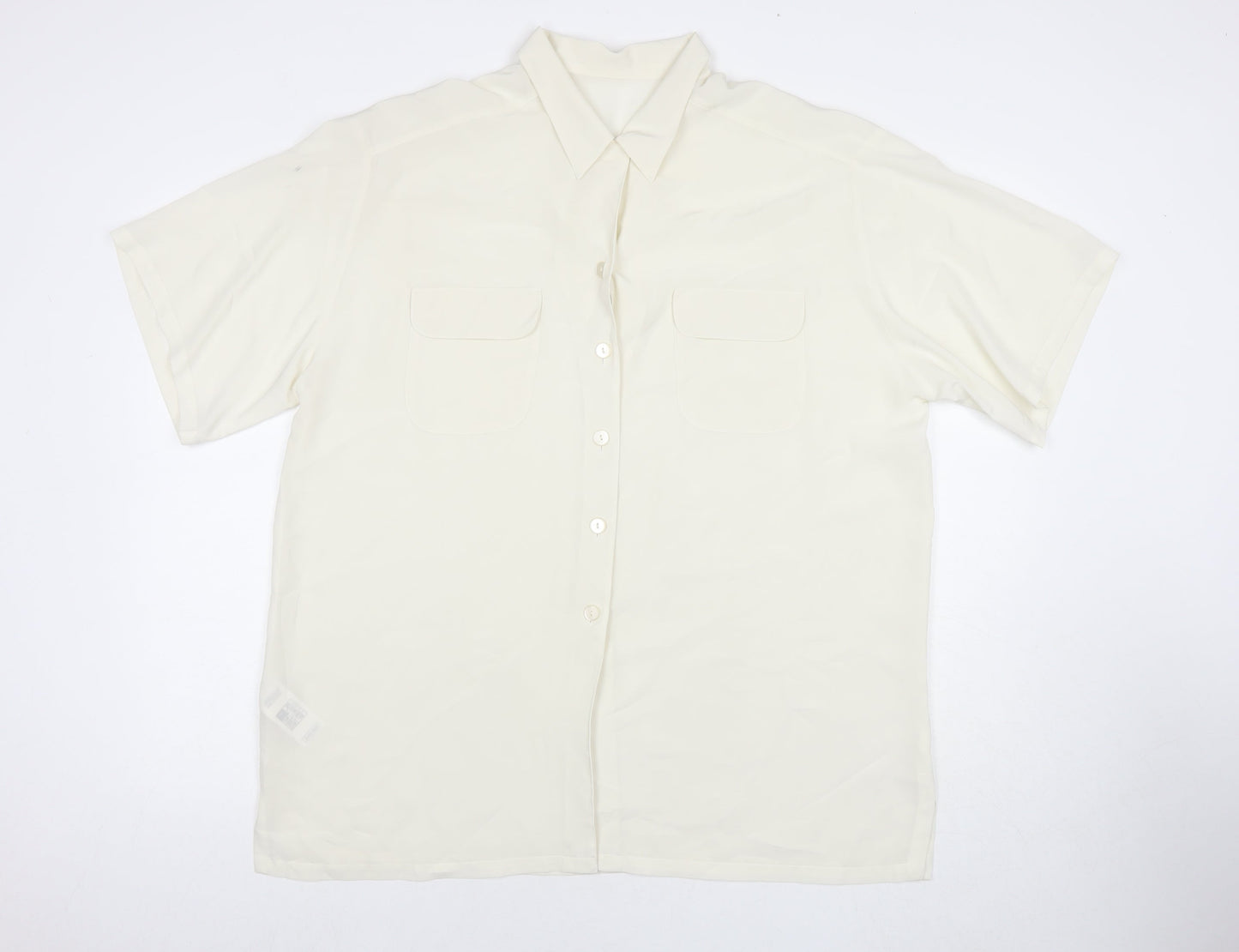 St Michael Womens Ivory Polyester Basic Button-Up Size 20 Collared