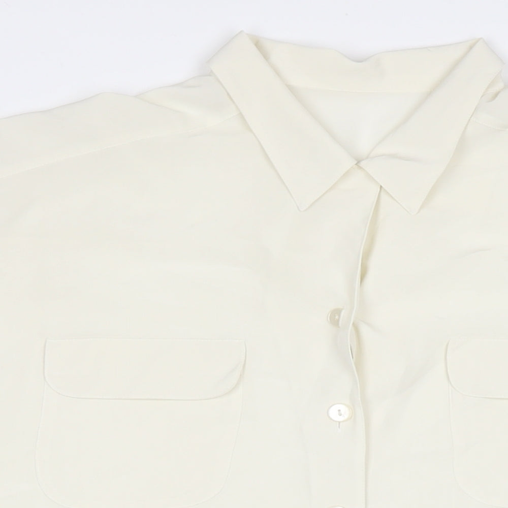 St Michael Womens Ivory Polyester Basic Button-Up Size 20 Collared