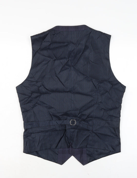 Burton Mens Blue Jacket Waistcoat Size M Button