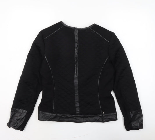 Miss Captain Womens Black Biker Jacket Size 10 Zip