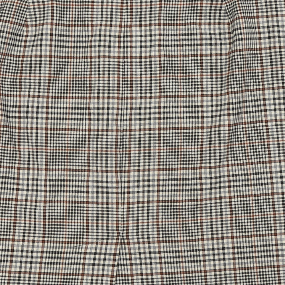 Marks and Spencer Womens Multicoloured Check Polyester Straight & Pencil Skirt Size 20 Zip