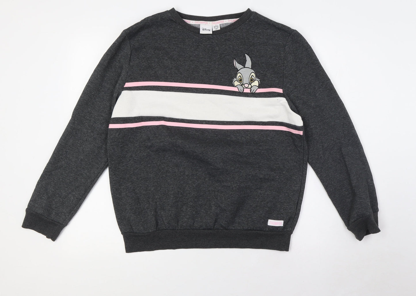 Disney Womens Grey Polyester Pullover Sweatshirt Size S - Thumper