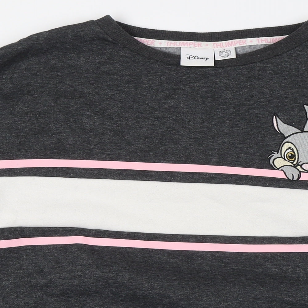 Disney Womens Grey Polyester Pullover Sweatshirt Size S - Thumper