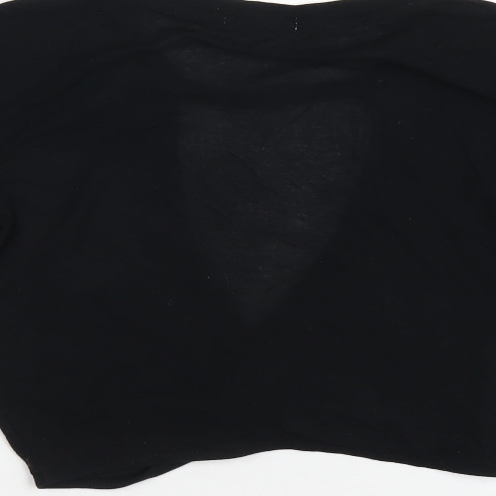Brand and care label for Cooperative women’s black cotton basic t-shirt, size S, round neck
