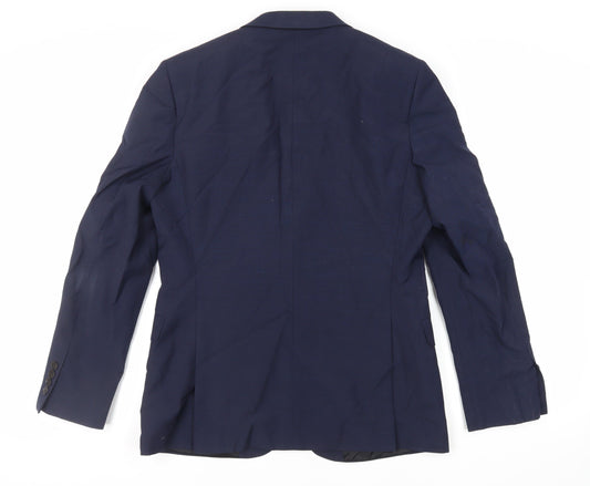 John Lewis Mens Blue Polyester Jacket Suit Jacket Size 40 Regular