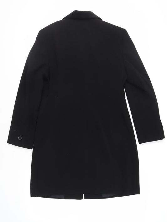 Barisal Womens Black Overcoat Coat Size 12 Button - Lightweight