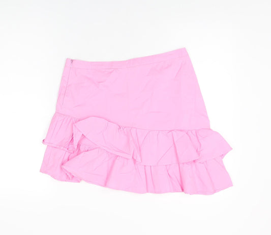 Trevi Womens Pink Cotton Mini Skirt Size 12 Zip