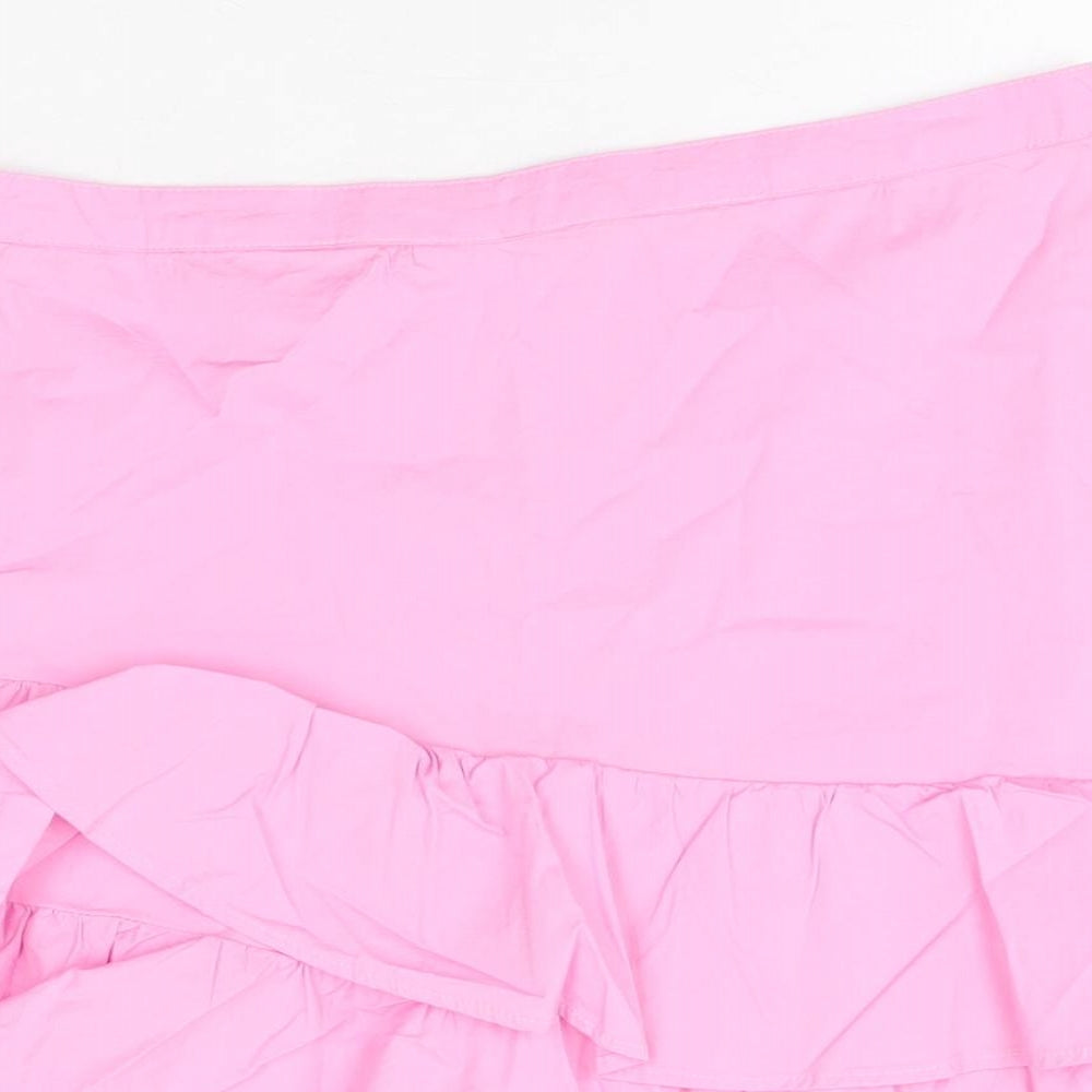 Trevi Womens Pink Cotton Mini Skirt Size 12 Zip