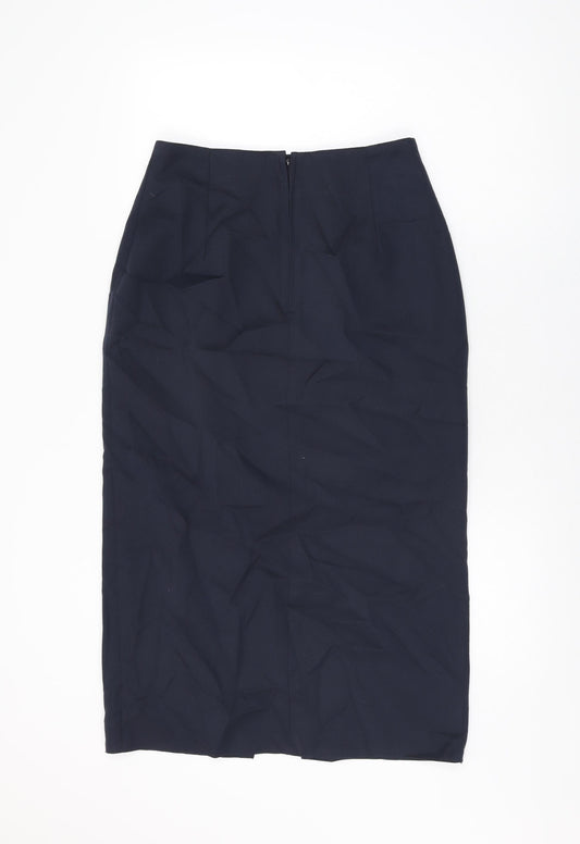 Yessica Womens Blue Polyester Straight & Pencil Skirt Size 14 Zip