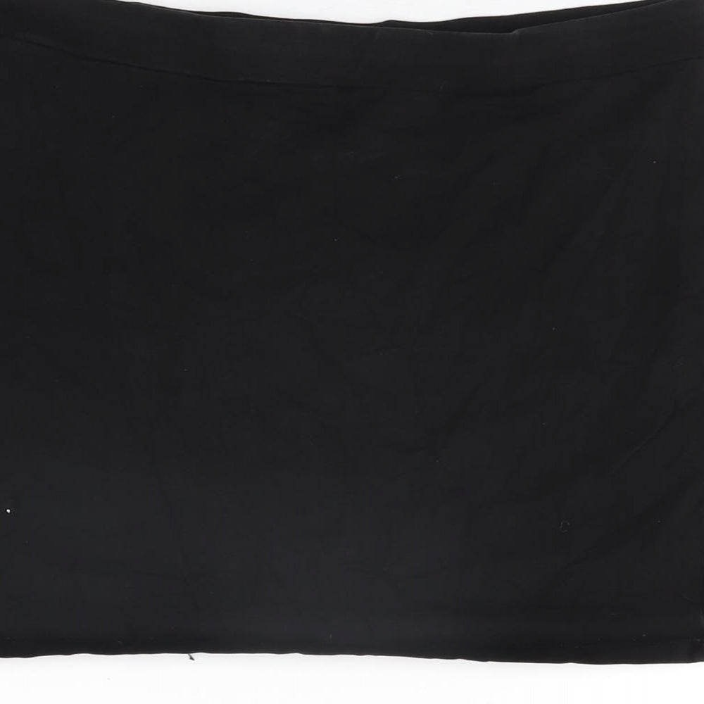 M&Co Girls Black Cotton Mini Skirt Size 14 Years Regular Pull On