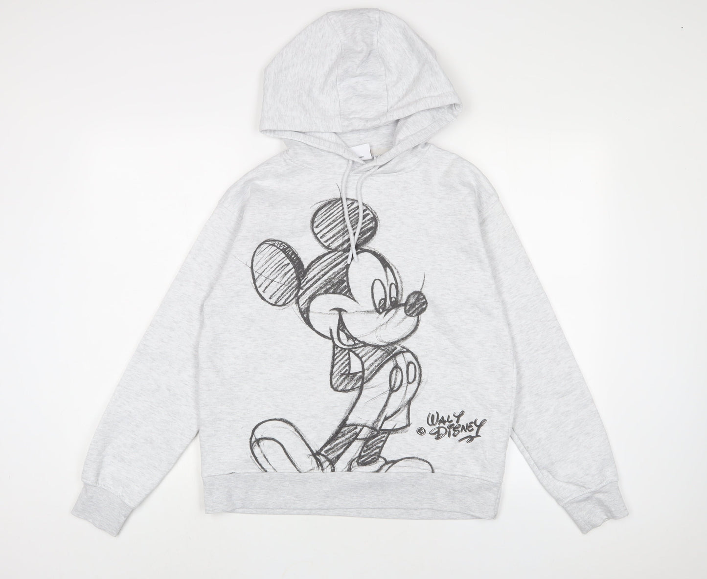 DISNEY' Womens Grey Cotton Pullover Hoodie Size XS Pullover