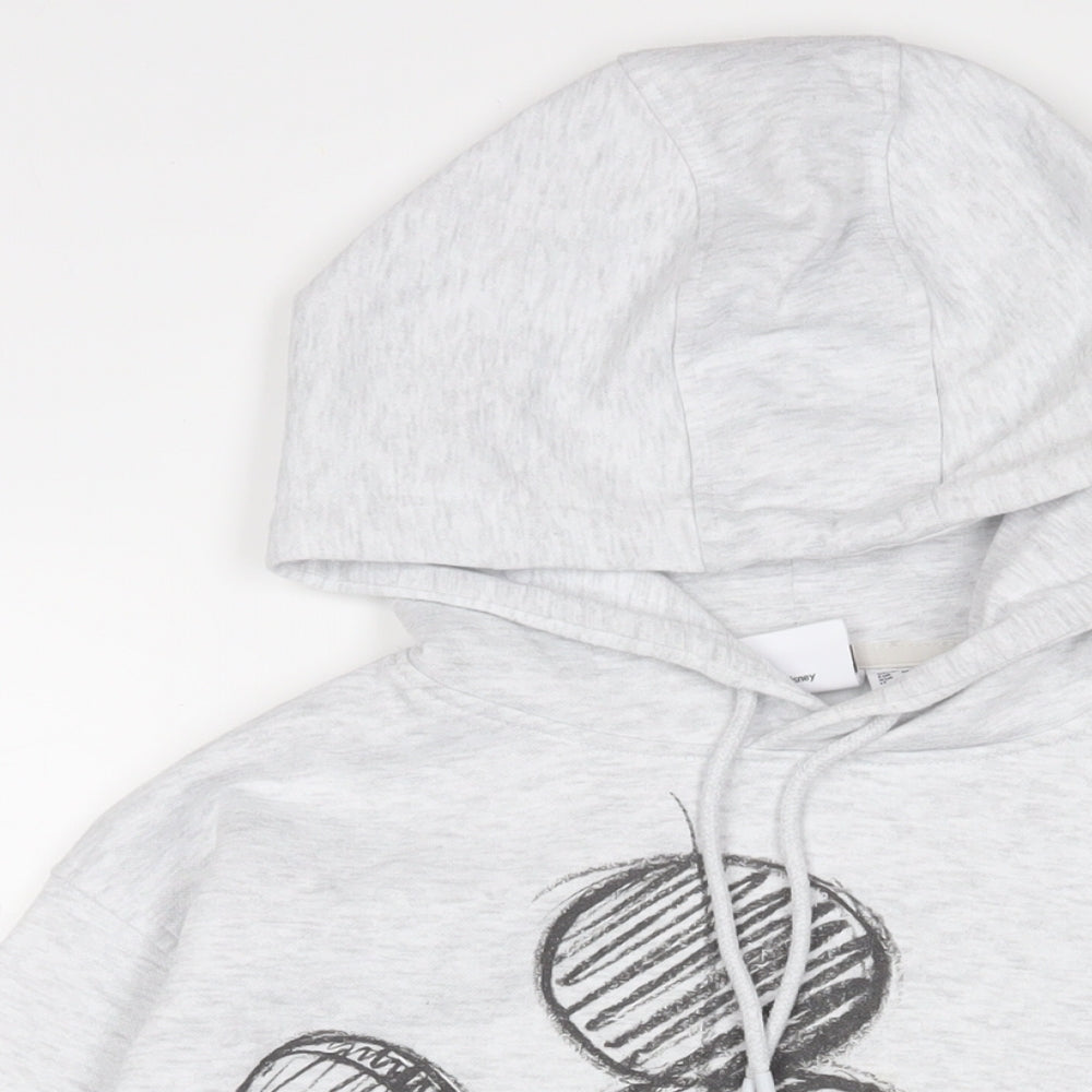 DISNEY' Womens Grey Cotton Pullover Hoodie Size XS Pullover