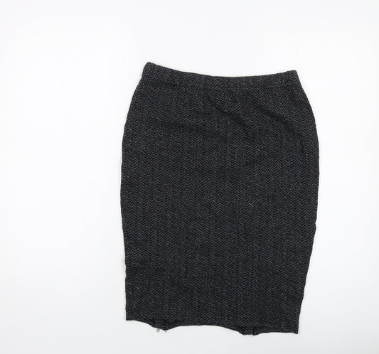 Masai Womens Grey Herringbone Cotton Straight & Pencil Skirt Size M