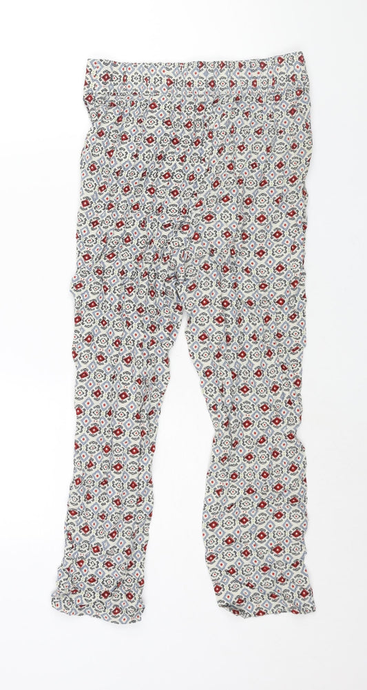 Marks and Spencer Womens Multicoloured Geometric Viscose Harem Trousers Size 8 L25 in Regular