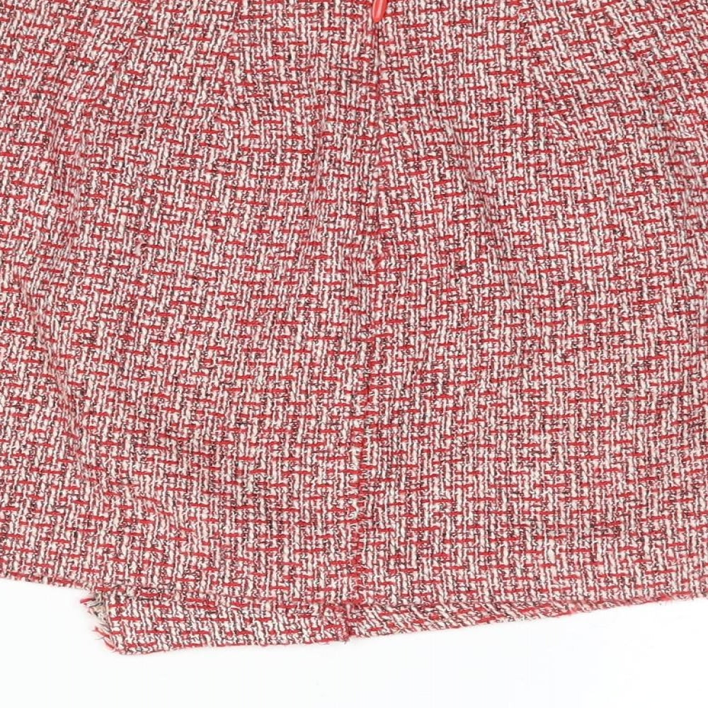 Topshop Womens Red Polyester Mini Skirt Size 8 Zip - Button Detail