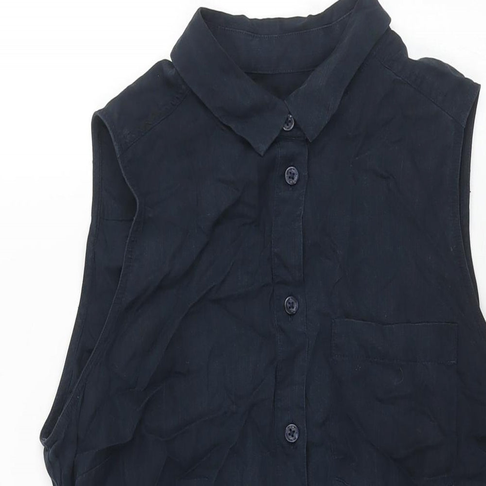 Jack Wills Womens Blue Lyocell Shirt Dress Size 10 Collared Button - Belted