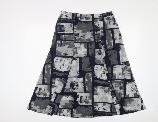 Tigi Womens Grey Geometric Polyester A-Line Skirt Size 10 - 10/12