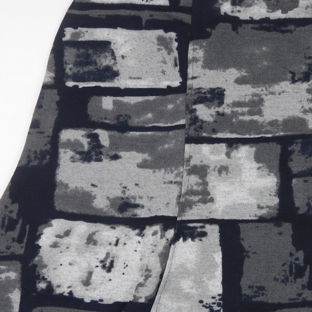 Tigi Womens Grey Geometric Polyester A-Line Skirt Size 10 - 10/12