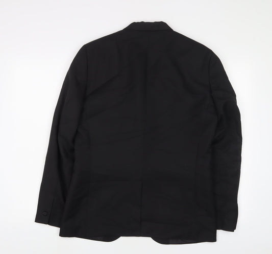 H&M Mens Black Polyester Jacket Suit Jacket Size 40 Regular