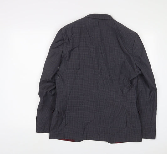 Benetti Mens Grey Wool Jacket Suit Jacket Size 40 Regular
