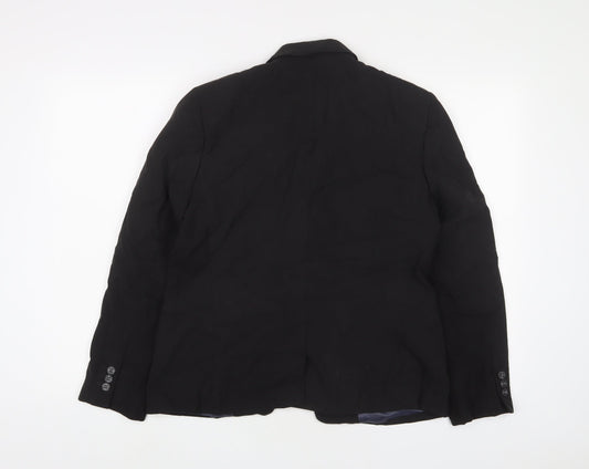 Brook Taverner Womens Black Jacket Blazer Size 14 Button