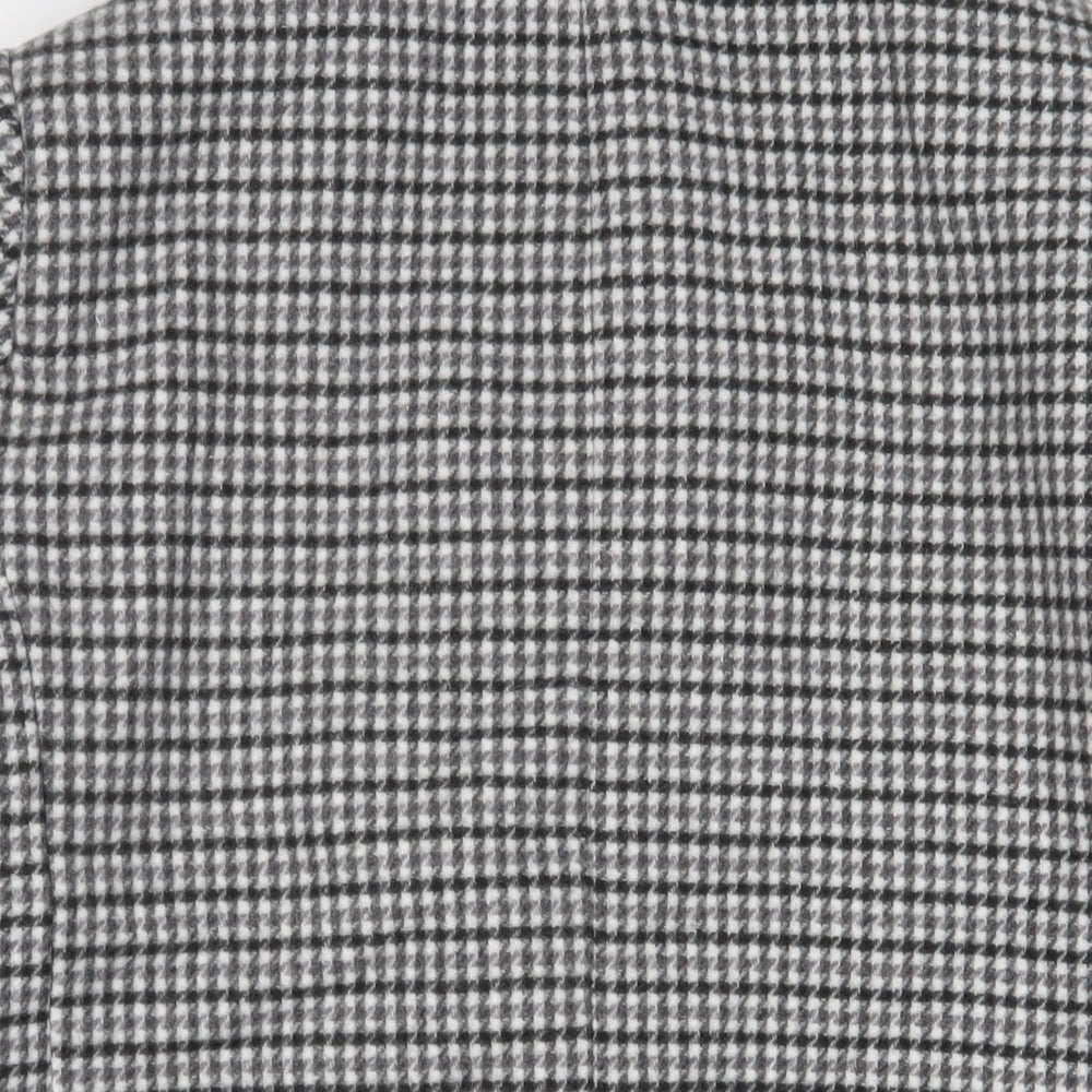Marks and Spencer Womens Grey Plaid Overcoat Coat Size 16 Button