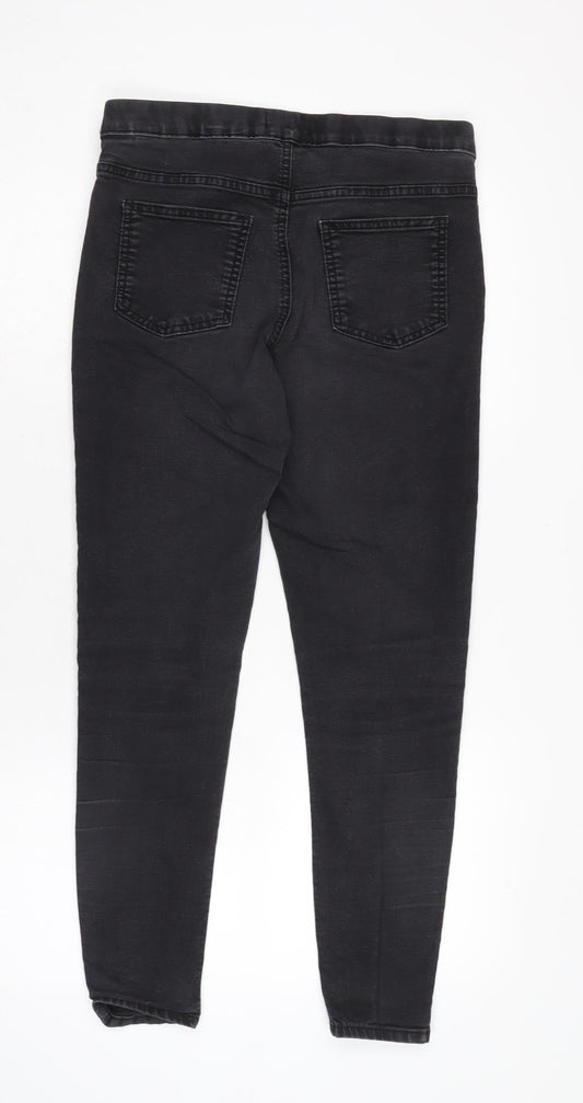 Marks and Spencer Womens Grey Cotton Blend Straight Jeans Size 14 L26 in Regular