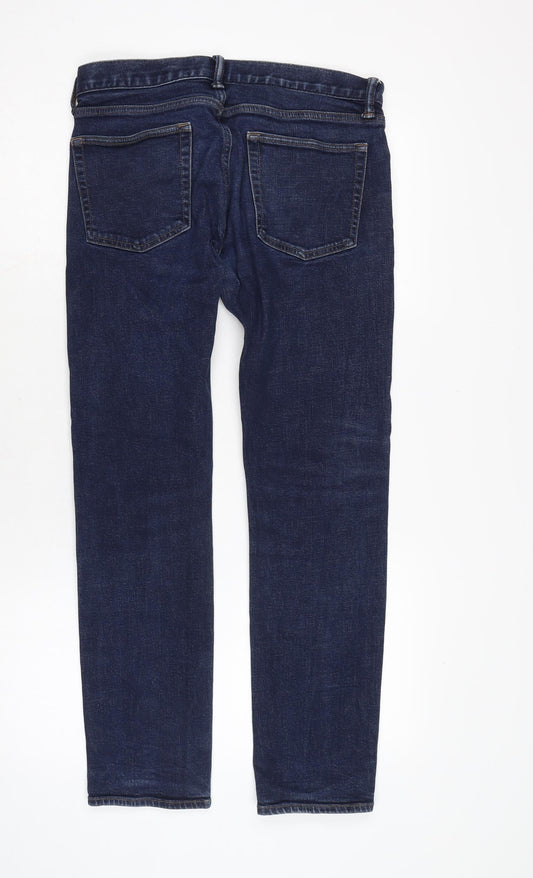 Gap Mens Blue Cotton Blend Straight Jeans Size 30 in L27 in Regular Zip