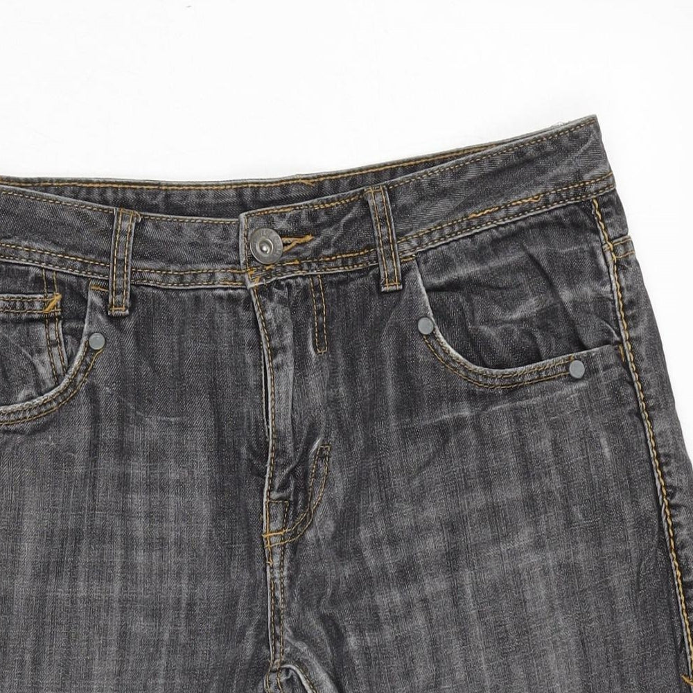 Redwood Mens Grey Cotton Bermuda Shorts Size 31 in L14 in Regular Zip