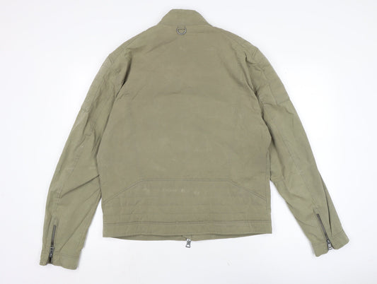MNG Mens Green Biker Jacket Size L Zip