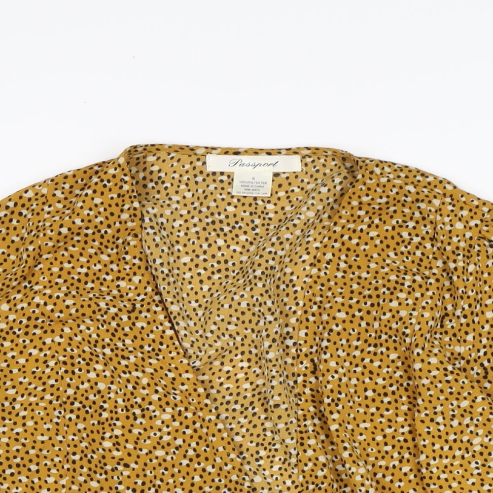 Passport Womens Multicoloured Polka Dot Polyester Basic Blouse One Size V-Neck