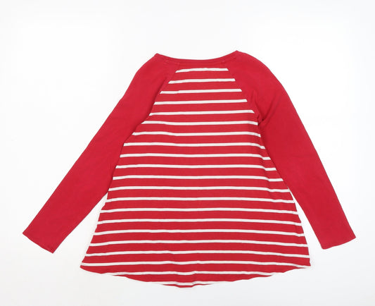 Womens UK Size S Lands' End Red Cotton T-Shirt