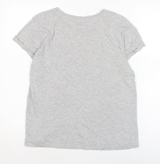 Brave Soul Womens Grey Cotton Basic Polo Size L Boat Neck