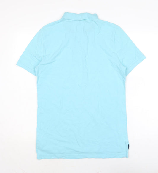 Gap Mens Blue Cotton T-Shirt Size S Collared