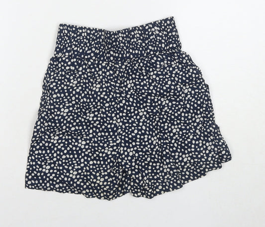 Ribbon Girls Blue Polka Dot Cotton Mom Shorts Size 9-10 Years L3 in Regular Drawstring