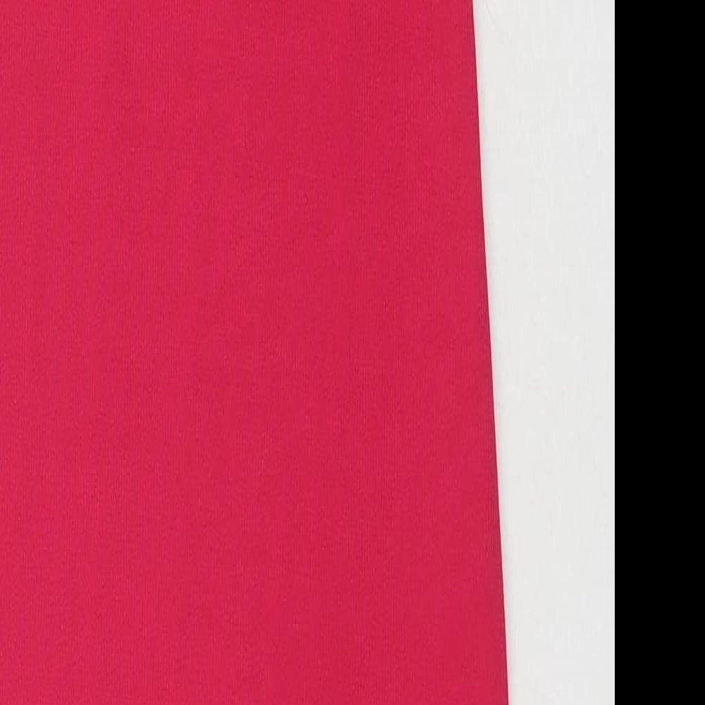 Brand and care label for I SAW IT FIRST women’s pink polyester bodycon, size UK 6, round neck pullover