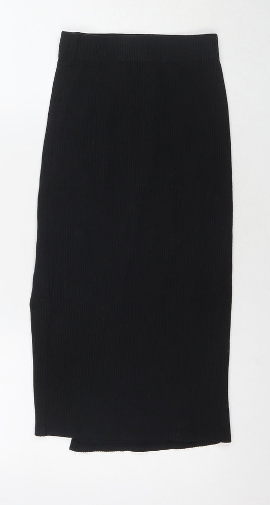 Stradivarius Womens Black Cotton Bandage Skirt Size XS
