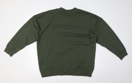 New Look Womens Green Cotton Pullover Sweatshirt Size 10