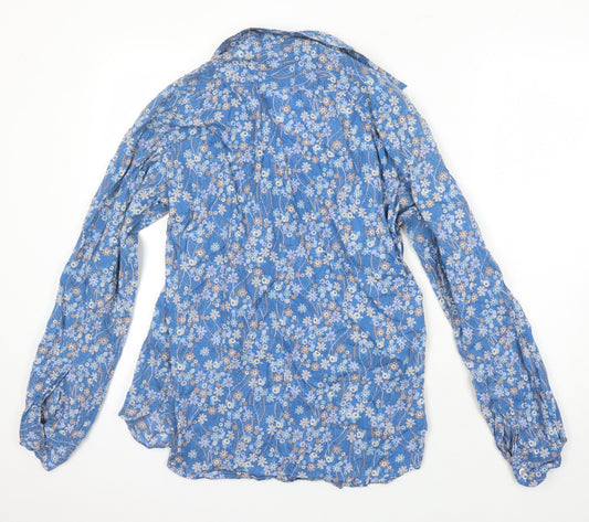 Nigel Hall Womens Multicoloured Floral 100% Cotton Basic Blouse Size L Collared