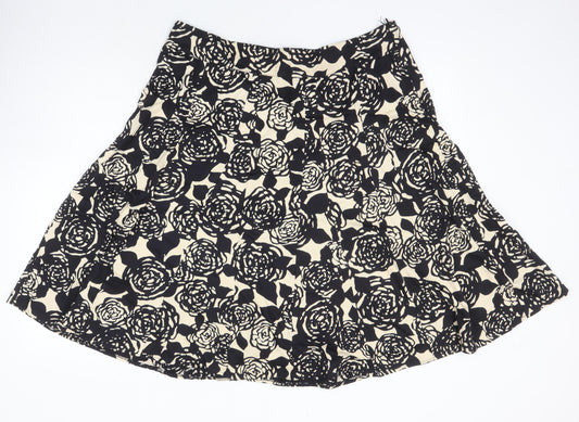 BM Womens Multicoloured Floral Cotton A-Line Skirt Size 16