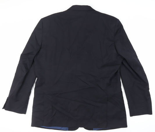 Marks and Spencer Mens Blue Polyester Jacket Suit Jacket Size 48 Regular