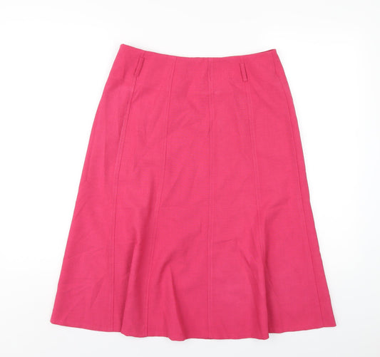 EWM Womens Pink Polyester A-Line Skirt Size 10 Zip
