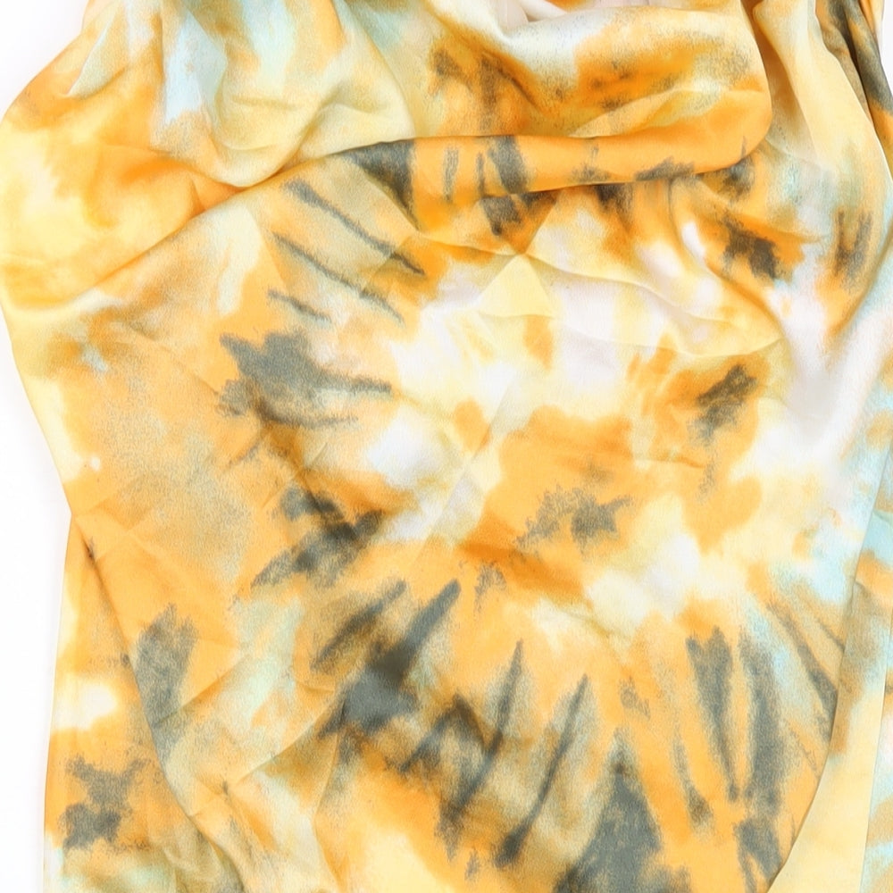 PRETTYLITTLETHING Womens Multicoloured Geometric Polyester A-Line Skirt Size 6 Zip