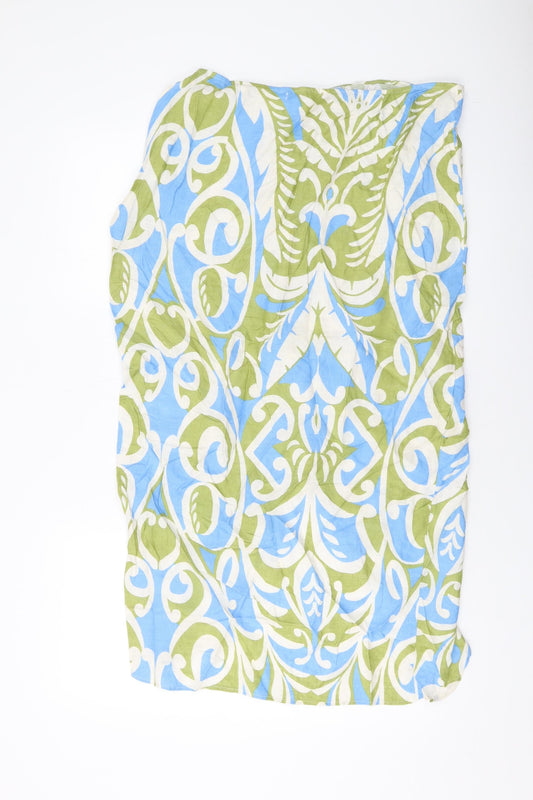 Zara Womens Multicoloured Geometric Viscose Straight & Pencil Skirt Size XL Zip