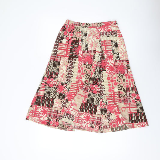 Honor Miliburn Womens Multicoloured Geometric Polyester A-Line Skirt Size 10
