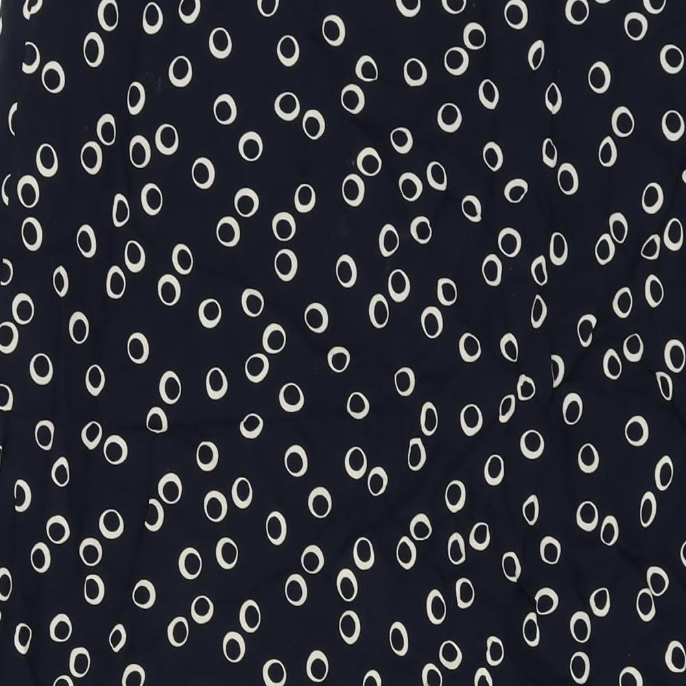 Marks and Spencer Womens Blue Geometric Polyester A-Line Skirt Size 10