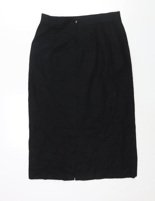 Made in Italy Womens Black Wool Straight & Pencil Skirt Size 30 in Zip