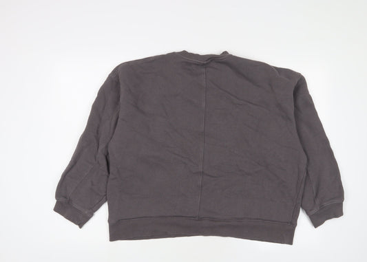 Topshop Womens Grey Cotton Pullover Sweatshirt Size S Pullover